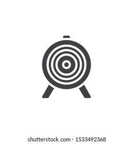 Archery target vector icon. filled flat sign for mobile concept and web design. Target stand glyph icon. Symbol, logo illustration. Vector graphics