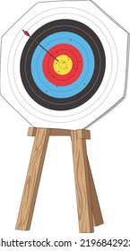 Archery target, vector illustration isolated on white background