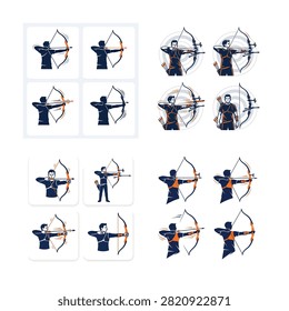 Archery technique steps with bow and arrow , And, international sports event, multi sport competition, athletics championship, sports tournament, Commonwealth Games