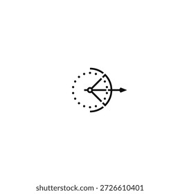 Conceito de design de logotipo do tempo do Tiro com Arco.