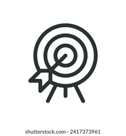Archery tournament isolated icon, shooting range vector symbol with editable stroke