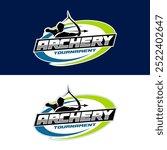 Archery tournament logo in modern minimalist style