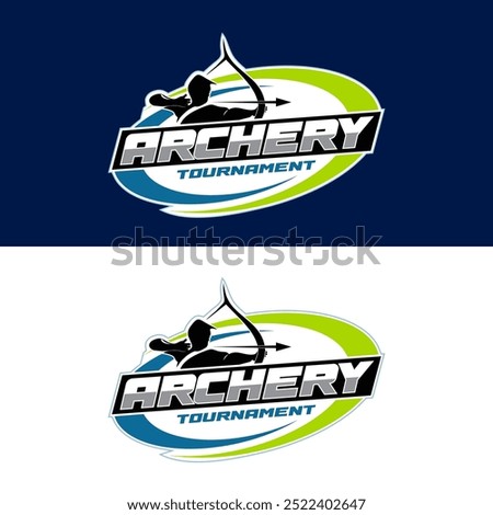 Archery tournament logo in modern minimalist style