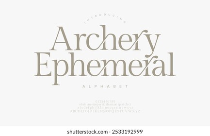 Archery typography beauty fashion elegant minimalist serif italic fonts decorative wedding vintage retro logos. Minimal luxury font alphabet logo. Vector illustration