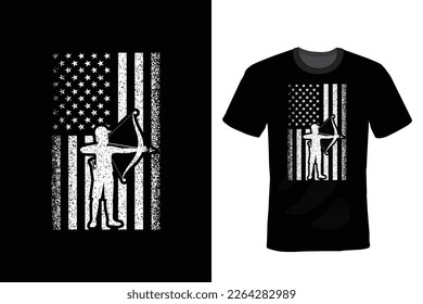 Archery US Flag T shirt design, vintage, typography