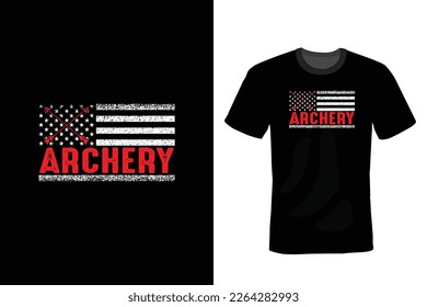 Archery US Flag T shirt design, vintage, typography