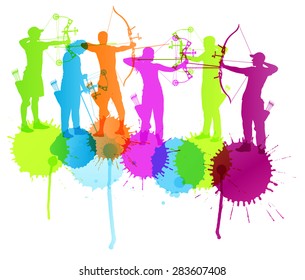 Archery Vector Background Concept With Color Splashes