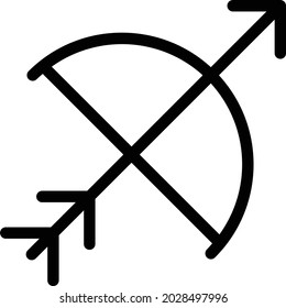icono plano de glifo vectorial de tiro con arco