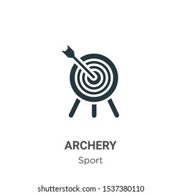 Archery vector icon on white background. Flat vector archery icon symbol sign from modern sport collection for mobile concept and web apps design.