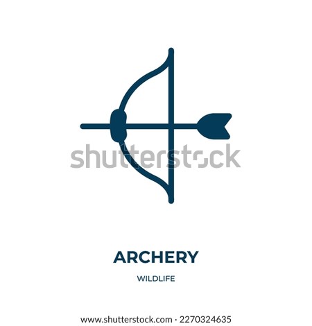 archery vector icon. archery, target, arrow filled icons from flat wildlife concept. Isolated black glyph icon, vector illustration symbol element for web design and mobile apps