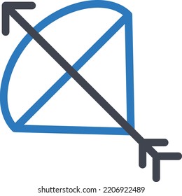 ilustración de vectores de tiro con arco en un fondo transparente. Símbolos de calidad superior. Iconos vectoriales de glifos para diseño de conceptos y gráficos.