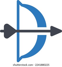 Bogenschießen, Vektorgrafik auf transparentem Hintergrund. Hochwertige Symbole. Glyphen Vektorsymbole für Konzept und Grafikdesign.
