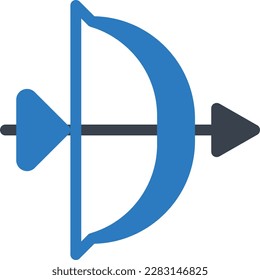 archery vector illustration on a transparent background.Premium quality symbols.Glyphs vector icons for concept and graphic design.