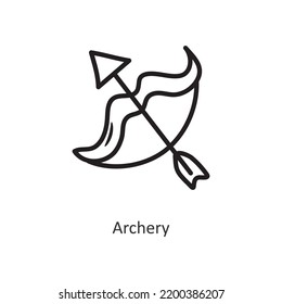 Archery vector outline Icon Design illustration. Gaming Symbol on White background EPS 10 File