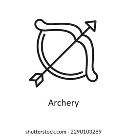 Archery Vector Outline icon Design illustration. Gaming Symbol on White background EPS 10 File