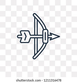 Archery vector outline icon isolated on transparent background, high quality linear Archery transparency concept can be used web and mobile