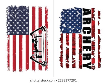 Archery Vintage USA Flag Design