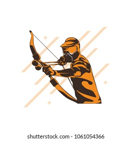 Archery wearing Helmet Designs, Archery Silhouette Logo, Archery Sport wallpaper