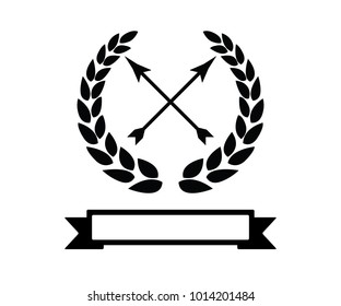 archery with wheat retro badge logo illustration