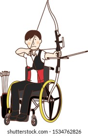 Archery wheel chair skill shooting.
