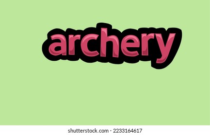 ARCHERY writing vector design on a green background very simple and very cool