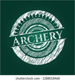 Archery written on a chalkboard