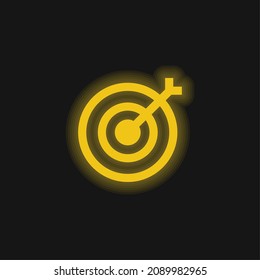 Archery yellow glowing neon icon