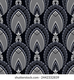 Arches and curves zigzag greek vector seamless pattern. Repeat tribal ethnic ornamental arces background. Zig zag bows ornaments. Geometric modern design. Endless texture. Trendy meanders pattern.