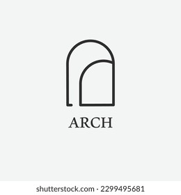 arches line art icon logo with combine letter a r c h, arch logo design