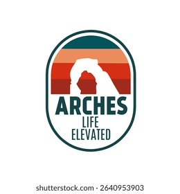 Arches National Park in Capsule Badge Perfect for Print, Apparel, etc