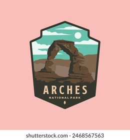 arcos parque nacional emblema logo símbolo de Vector ilustración diseño