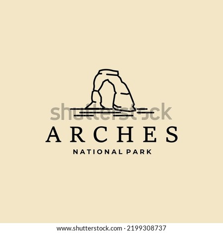 arches national park logo line art vector illustration template graphic design