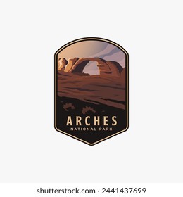Arches National Park Logo Patch emblem design vector
