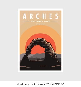 Arches National Park poster vector illustration design