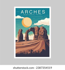 Arches National Park poster vector illustration design