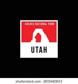 Arches National Park Simple Design Perfect for Apparel, Sticker, etc