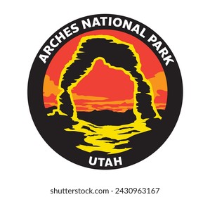 Arches National Park Utah Vector Logo