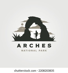 arches national park vintage logo vector symbol illustration design