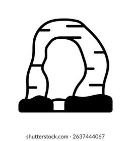 Arches Vector for Natural Monument Lovers. Rock formation illustration, scenic national park landmark, geological wonder concept