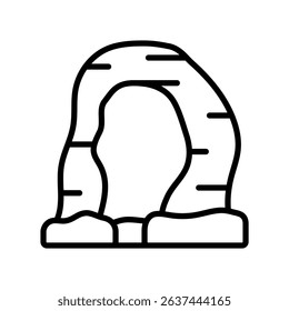 Arches Vector for Natural Monument Lovers. Rock formation illustration, scenic national park landmark, geological wonder concept