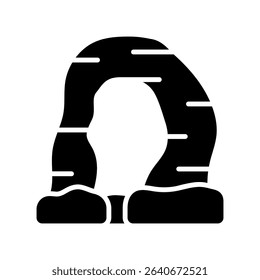 Arches Vector for Natural Monument Lovers. Rock formation illustration, scenic national park landmark, geological wonder concept