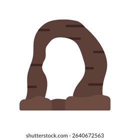 Arches Vector for Natural Monument Lovers. Rock formation illustration, scenic national park landmark, geological wonder concept