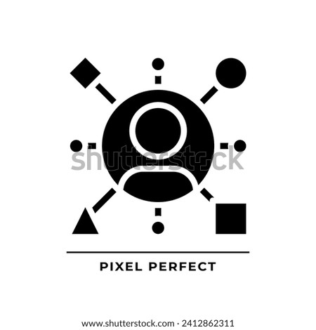 Archetype black glyph icon. Pattern of behavior. Psychoanalytic theory. Personality traits. Literature character. Silhouette symbol on white space. Solid pictogram. Vector isolated illustration