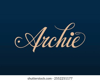Archie Handwritten Logo Vector, Stylish Archie Signature Design