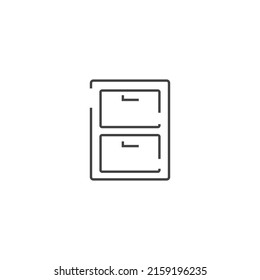 icono de línea delgada archivada, icono de trazo editable