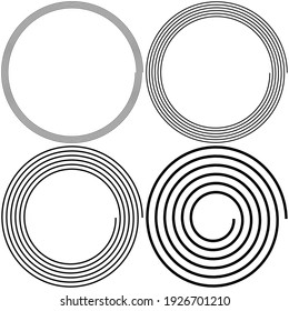 Arquimedean, espiral geométrica aritmética abstracta, giratoria, giratoria. Volúmenes, hélices, formas cocleares