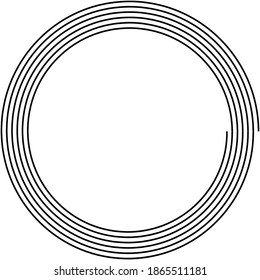Archimedean - Arithmetic abstract spiral, swirl, twirl set on white. Volute, helix, cochlear shape(s)