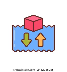 Archimedes Principle  icon in vector. Logotype
