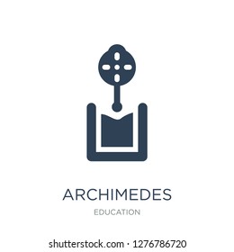 archimedes principle icon vector on white background, archimedes principle trendy filled icons from Education collection, archimedes principle vector illustration