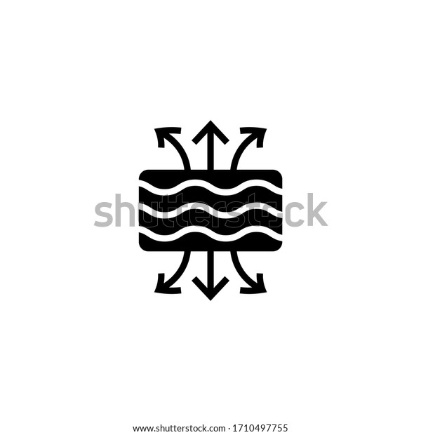 Archimedes principle vector icon in\
black solid flat design icon isolated on white\
background